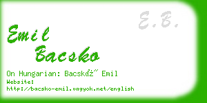 emil bacsko business card